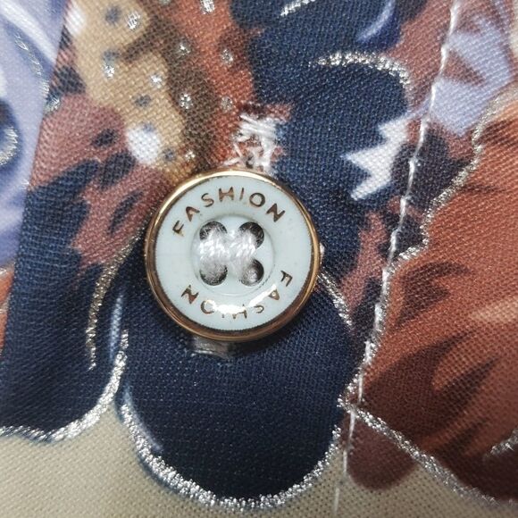 Fashion floral print button-down shirt size large - Picture 14 of 15